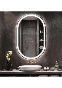 Dokunmatik Ledli Oval Banyo Aynası Beyaz